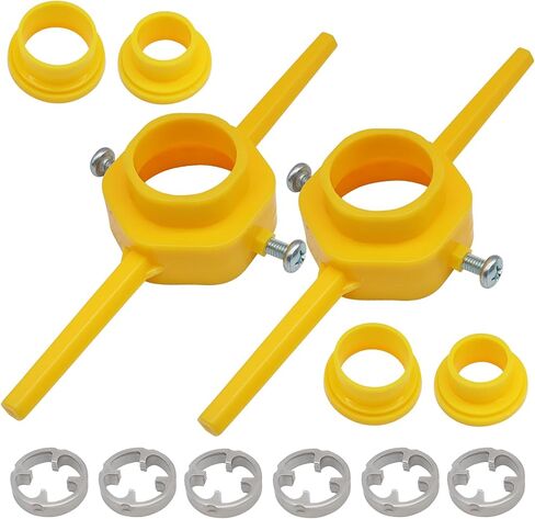 Waziaqoc 6-Pack Plastic PVC Thread Maker Tools with 1/2", 3/4", and 1" NPT Dies, Professional Pvc Pipe Threader Kit for Plumbing Projects on PVC Pipes Yellow in Kuwait