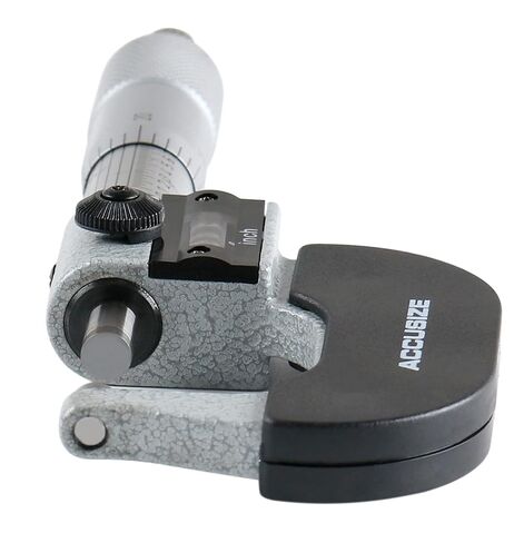 Accusize Industrial Tools Outside Micrometer, 0-1", BC20-1101 | 0.0001 in Resolution, Carbide Faces, Hardened Spindle, Fitted Case in Kuwait