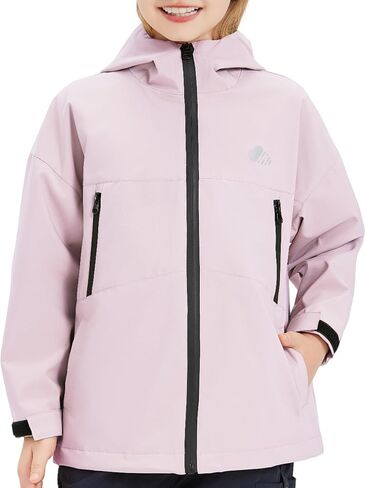 Kids Rain Jacket for Boys Girls,Lightweight Waterproof Hooded Breathable Outdoor Coat,Easy to Fold,for 5-14Y in Kuwait