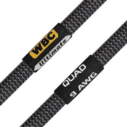 أفضل الكابلات في العالم بطول 8 أقدام - 9 AWG - OFC فائق النقاء - زوج كابل مكبر صوت عالي الجودة HiFi ثنائي الأسلاك مع مقابس Eminence Gold Banana (x2) ومجرفة (x4) وسترة تويد كربونية in Kuwait
