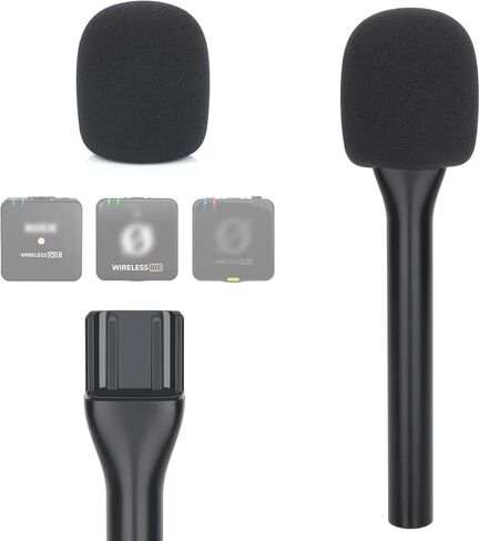 YOUSHARES Handheld Interview Microphone Holder for Hollyland Lark M2 - Iron Magnetic Slide Rail fits Hollyland Lark A1/MAX/150 & Rode/DJI Magnetic Lavalier Wireless Mics in Kuwait