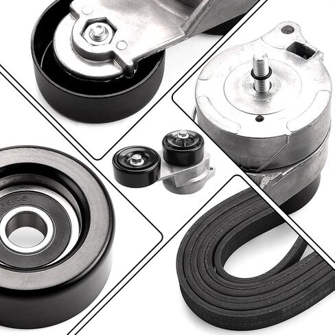 BIHEE Drive Belt Tensioner Kit Compatible with Accord, Odyssey, Pilot, Ridgeline, Acura MDX,TL, ZDX - Direct Fit Replacement OE K060841 38332 36112 90K38332 with Serpentine Belt & Idler Pulley, 3PCS in Kuwait