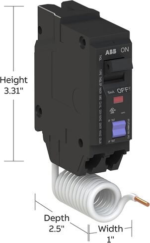 قاطع دائرة مزدوج الوظيفة ABB Q-Line® THQL1115DF • قاطع أحادي القطب بقدرة 15 أمبير • حماية AFCI/GFCI مزدوجة الوظيفة • تيار متردد 120/240 فولت تيار متردد • تصنيف مقاطعة 10 كيلو أمبير • قاطع ضفيرة قابل للتوصيل لمراكز التحميل in Kuwait