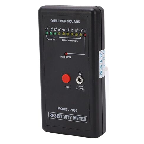 Generic Digital Surface Resistance Tester, Precise Static Tester with Test Lead, Automatic Range Resistivity with LED Indicator, Ideal for Electronics in Kuwait
