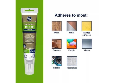 GE 2823396 Glue Silicone 2 Medium Strength Silicone Clear 2.8 oz Clear in Kuwait