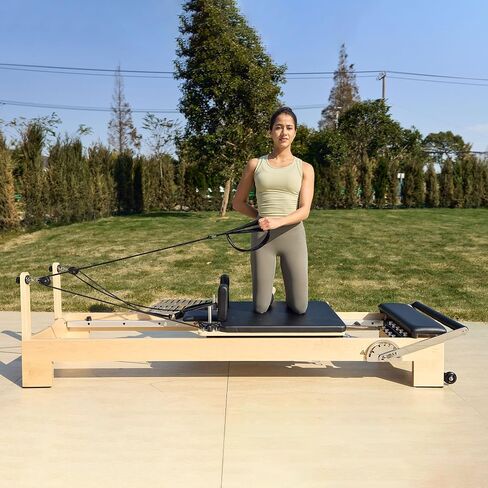 Hisooth StudioSolid Stationary Pilates Reformer 60cm Maple Frame in Kuwait