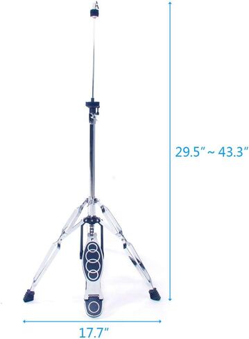 Professional Pedal Control Style Drum High Hat Cymbal Stand with Pedal Silver & Black in Kuwait