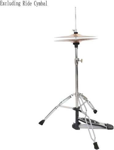 Professional Pedal Control Style Drum High Hat Cymbal Stand with Pedal Silver & Black in Kuwait