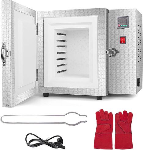 Jewelry Casting Burnout Furnace, 1500w Metal Melting Furnace, Pid Temperature Control, Includes Plier Gloves, for Closed High Temperature Metal Melting Heat Treatment Furnaces in Kuwait