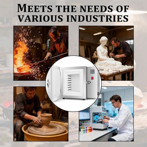 Jewelry Casting Burnout Furnace, 1500w Metal Melting Furnace, Pid Temperature Control, Includes Plier Gloves, for Closed High Temperature Metal Melting Heat Treatment Furnaces in Kuwait