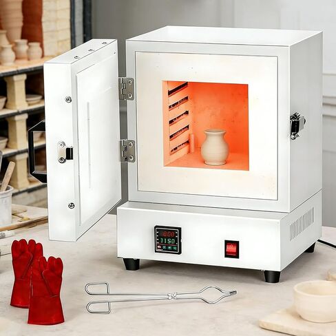 2000w Electric Kiln for Metal Melting, 1150℃ High-Temperature Lab Furnace, Enclosed Muffle Oven, Industrial Burnout Oven for Jewelry & Metalwork & DIY Projects in Kuwait