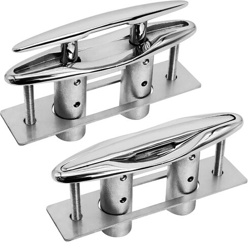 Pop Up Boat Cleat 5/6 Inch, 316 Stainless Steel Pull Up Boat Cleats with Backing Plate, Retractable Flush Mount Boat Cleat for Marine Yacht Dock (1 Pack / 2 Pack) in Kuwait