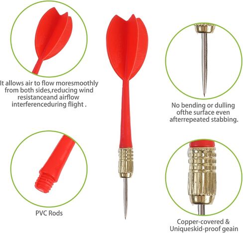 Steel Tip Dart Colorful Dart 15pcs 6g Assorted Color. (Colorful 15pcs, Medium) in Kuwait