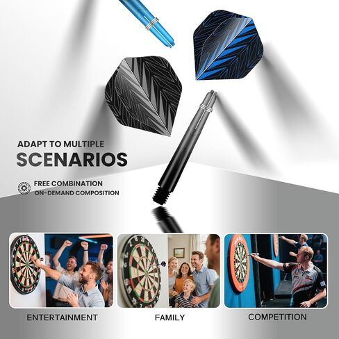 12 Pack Steel Tip Darts Set, 18g Professional Darts Metal tip with 4 Style Darts Flights with Protectors, Sharpening Stone &Darts Case, Ideal for Beginners, Home, Pub & Office Indoor in Kuwait