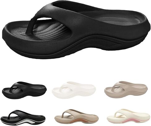 Flip Flops with Arch Support for Women Plantar Fasciitis Orthopedic Sandals for Women Arch Support Walking Sandal Recovery Pillow Soft Summer Slides Comfortable Beach Sandals Non-Slip Comfort Shoes in Kuwait