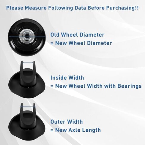 4 Set Luggage Wheels Replacement Kit Compatible with Samsonite 50mm x 18mm Swivel Caster Wheel Suitcase,Rubber Swivel Caster Wheels Bearings Repair Kits in Kuwait