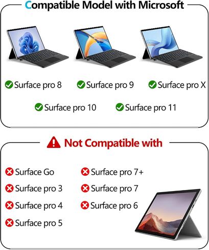 لوحة مفاتيح ORDA Surface لأجهزة Surface Pro 7+، Pro 7، Pro 6، Pro 5، Pro 4، Pro 3 in Kuwait
