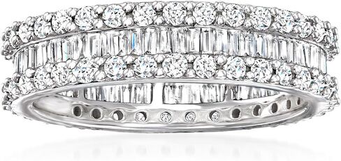 Ross-Simons 1.50 CT. T.W. الرغيف الفرعي وفرقة مستديرة الماس الأبدية في الذهب الأبيض 14 كيلو بايت in Kuwait