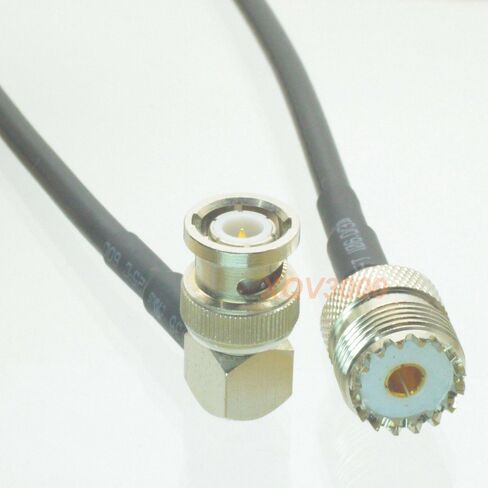 RG58 20inch RF Pigtail SO239 UHF Female Jack pin to BNC Male Right Angle Cable Quick USA Shipping in Kuwait