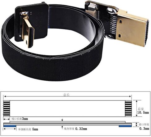 5pcs FPC Ribbon Flat Cable 0.5mm Pitch 20pin for HDMI Flat FPC 1080p Compatible with FPV HDTV Camera Multicopter Aerial Photography (30cm) in Kuwait