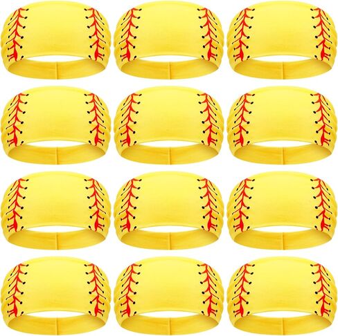 Zeyune 12 Pcs Softball Headband for Girls,Breathable Elastic Head Wrap Adjustable Sweatproof Hair Band Bandana for Party in Kuwait