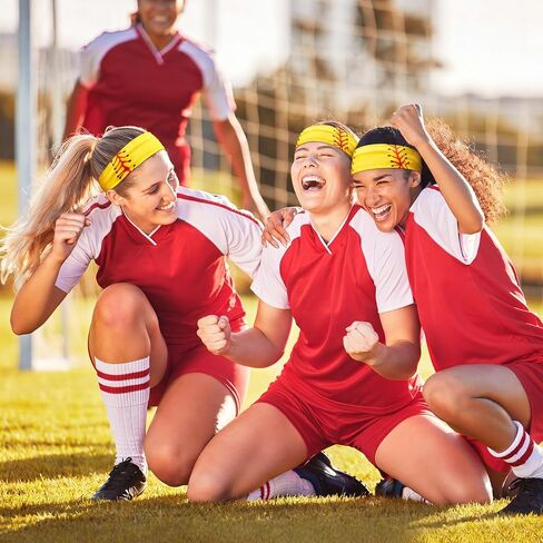 Zeyune 12 Pcs Softball Headband for Girls,Breathable Elastic Head Wrap Adjustable Sweatproof Hair Band Bandana for Party in Kuwait