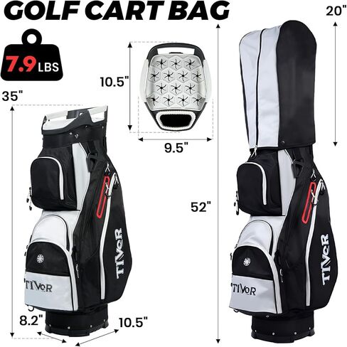 TIVOR 2026 Golf Cart Bag with 15-Way Full-Length Divider Top, 12 Pockets, Premium Silent Golf Cart Bag with Rain Hood for Men，Fits Jumbo Grips - Camouflage in Kuwait