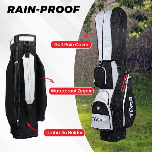 TIVOR 2026 Golf Cart Bag with 15-Way Full-Length Divider Top, 12 Pockets, Premium Silent Golf Cart Bag with Rain Hood for Men，Fits Jumbo Grips - Camouflage in Kuwait