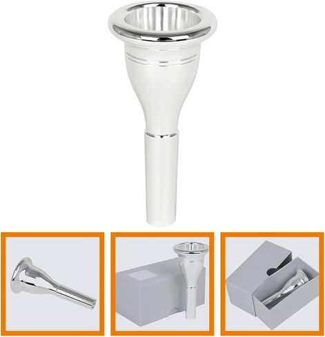 Garneck Professional Grade Silver Brass Tuba Mouthpiece with 13.3mm Bore Diameter, Sturdy Replacement Accessory for Tuba Beginners and Players, for Brass Instrument Use in Kuwait