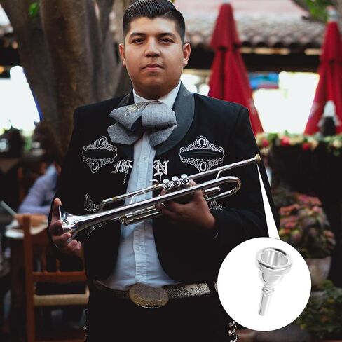 NUOBESTY Professional Silver Plated Copper Tuba Accessory Mouthpiece with Smooth Surface for Intermediate and Professional Players Safe to Use Replacement Part for Brass Instruments in Kuwait