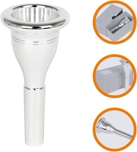 Yardwe Silver Tuba Mouthpiece Replacement 13.3mm Bore Diameter Brass Musical Instrument Accessory with Superior Craftsmanship and Durability for Baritone and Tuba Players in Kuwait