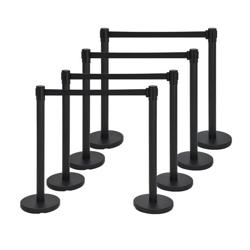 4 Pack Crowd Control Stanchions Set, Premium Stanchions with 6.6 ft Retractable Belts, Heavy Duty Carbon Steel Crowd Control Barriers, Non Slip Safety Barriers for Events Hotel Bank Exhibition in Kuwait