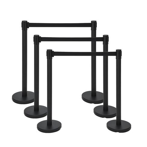4 Pack Crowd Control Stanchions Set, Premium Stanchions with 6.6 ft Retractable Belts, Heavy Duty Carbon Steel Crowd Control Barriers, Non Slip Safety Barriers for Events Hotel Bank Exhibition in Kuwait