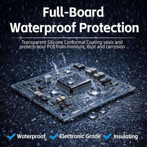 100ml Electronic Grade Silicone Conformal Coating, Waterproof Circuit Board Sealant & Electronic Sealer, Clear Insulating Silicone for PCB, LED, Control Boards – Moisture, Dust & Corrosion Protection in Kuwait
