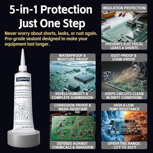 100ml Electronic Grade Silicone Conformal Coating, Waterproof Circuit Board Sealant & Electronic Sealer, Clear Insulating Silicone for PCB, LED, Control Boards – Moisture, Dust & Corrosion Protection in Kuwait