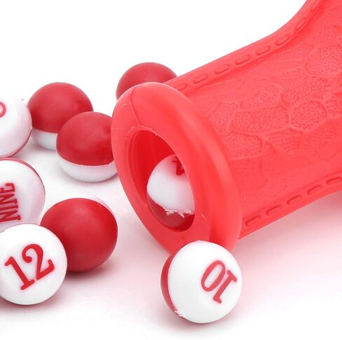 Entertainment Rubber Billiard Dice Set with Shaker Bottle for Family Fun, 16 Numbered Dice for Bar Games (Red) in Kuwait