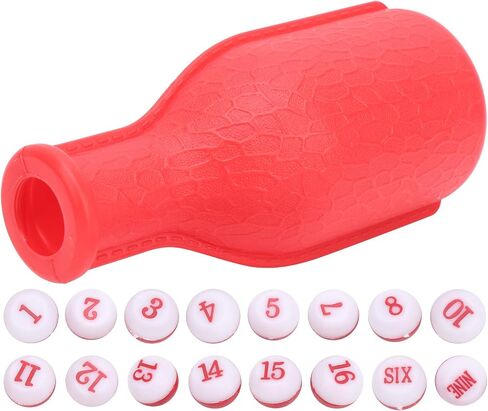 Entertainment Rubber Billiard Dice Set with Shaker Bottle for Family Fun, 16 Numbered Dice for Bar Games (Red) in Kuwait