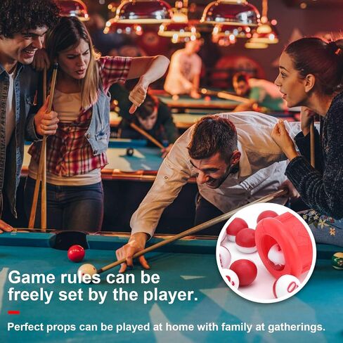 Entertainment Rubber Billiard Dice Set with Shaker Bottle for Family Fun, 16 Numbered Dice for Bar Games (Red) in Kuwait