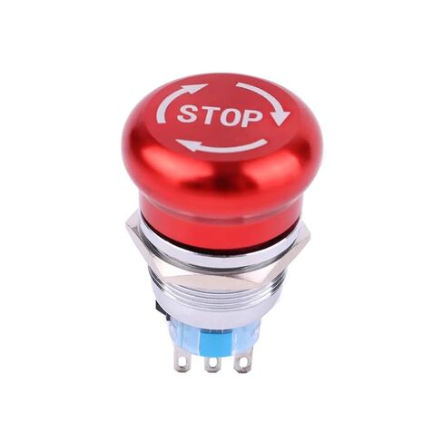 Push-Button Emergency Stop Switch 22mm Metal Rotary with LED Light 220V 24V 12V for Machine 1NO 1NC, 1pcs(Type 2) in Saudi Arabia