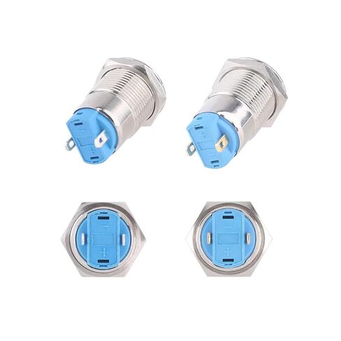Push Button Switch 12mm Waterproof Nickel Plated Brass High Head Round Latching Self-Reset 1NO 2pins, 50pcs(New-Latching) in Kuwait