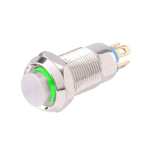 Metal Button Switch 8MM-16MM Self Rest High Head Momentary 1 Normally Open Waterproof Antirust, 1pcs(1PC Green,16MM_MOM_3-6V) in Saudi Arabia