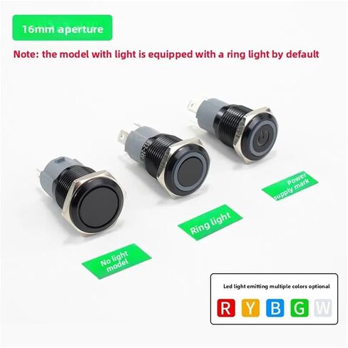 Push Button Switch 16/19/22mm Black Oxide Self Resetting Self-Locking Metal High-Power Ith20A, 1pcs(25mm,RED_LAT_220V(ITH10A)) in Kuwait