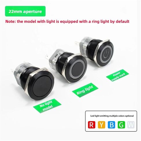Push Button Switch 16/19/22mm Black Oxide Self Resetting Self-Locking Metal High-Power Ith20A, 1pcs(25mm,RED_LAT_220V(ITH10A)) in Kuwait