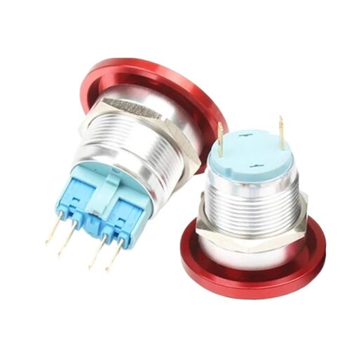 Push Button Switch 16mm 19mm 22mm Momentary/Latching Aluminum Mushroom Head Car Press 2pin Terminal, 1pcs(22mm,LAT_Green_Screw Terminal) in Saudi Arabia