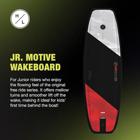 حزمة لوح التزلج للأطفال Hyperlite Motive Jr مع روابط ريمكس - لوح إيقاظ مستمر بطول 119 سم للراكبين المبتدئين والمتوسطين - ما يصل إلى 105 رطل in Kuwait