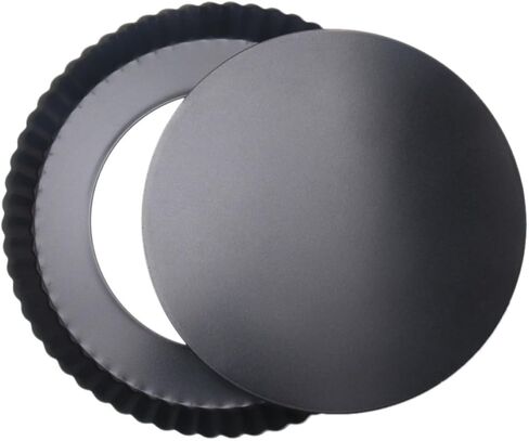 Cabilock Black Non-stick Baking Mold for Pizza with Removable Bottom Carbon Steel Pizza Tray for DIY Baking Household Kitchen Tool in Kuwait