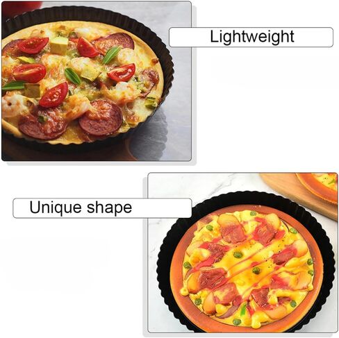 Cabilock Black Non-stick Baking Mold for Pizza with Removable Bottom Carbon Steel Pizza Tray for DIY Baking Household Kitchen Tool in Kuwait