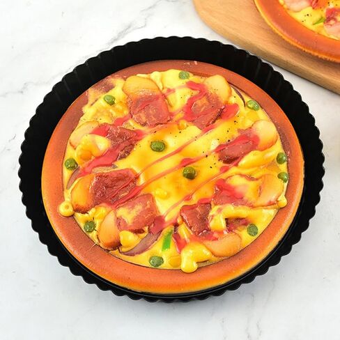 Cabilock Black Non-stick Baking Mold for Pizza with Removable Bottom Carbon Steel Pizza Tray for DIY Baking Household Kitchen Tool in Kuwait