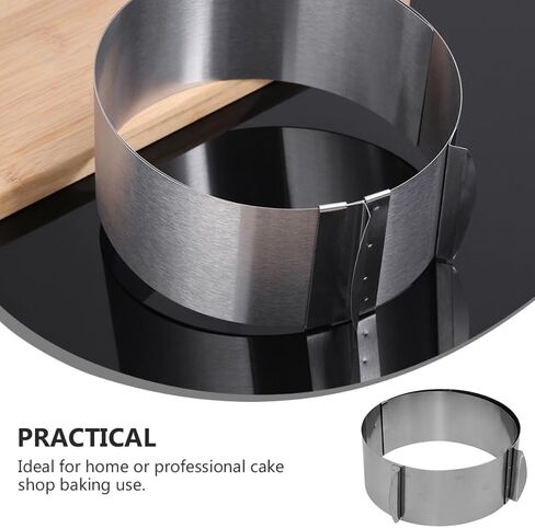 jojofuny Adjustable Stainless Steel Cake Mold with Scale Baking Tool for Home Baking and Professional Cake Shop Easy Demoulding in Kuwait