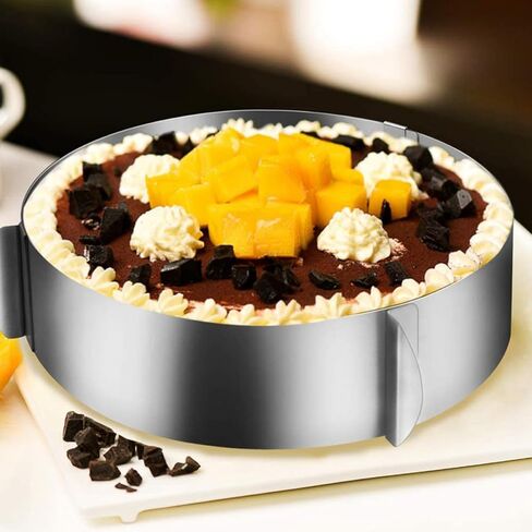 jojofuny Adjustable Stainless Steel Cake Mold with Scale Baking Tool for Home Baking and Professional Cake Shop Easy Demoulding in Kuwait